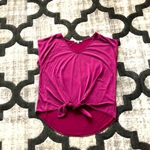 Magenta Short Sleeve Blouse